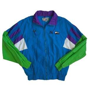 Vintage Volt Turquoise/Purple/Green Windbreaker